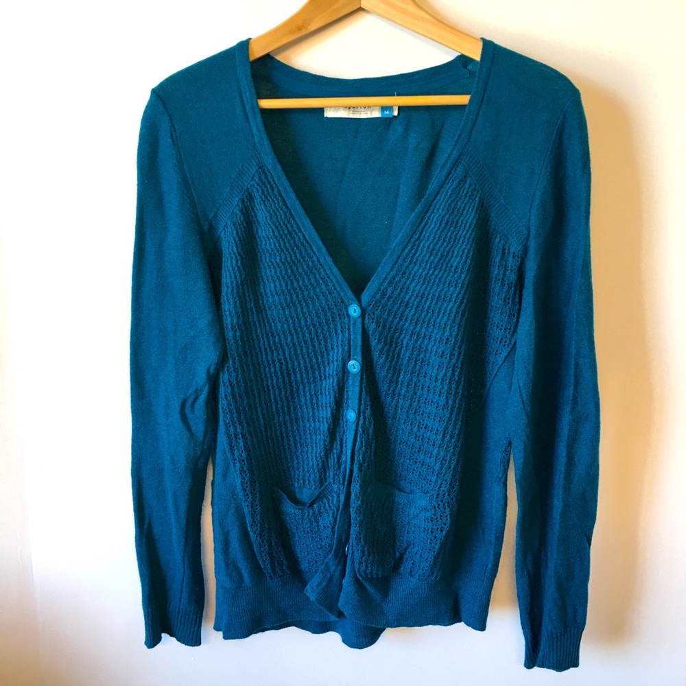 Sparrow for Anthropologie Teal Cardigan
